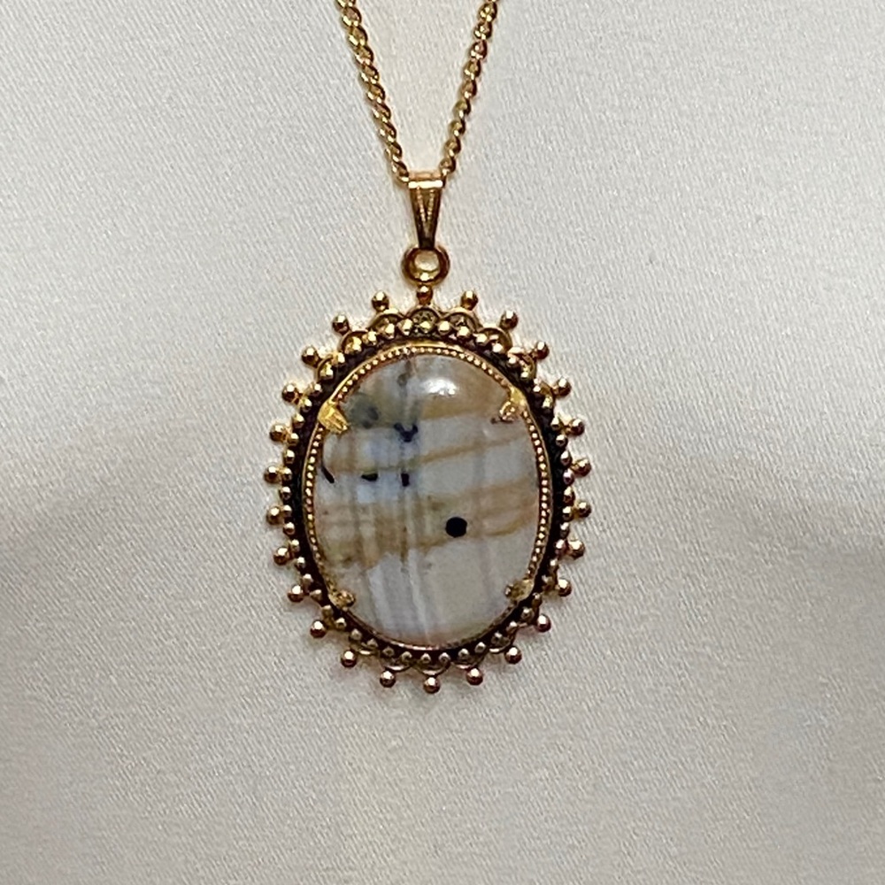 Dendritic Agate Pendant Necklace